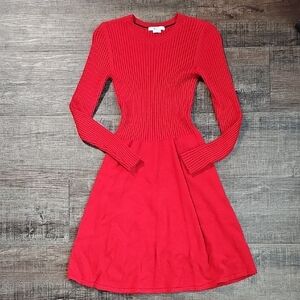 Boden Vibrant Red Long Sleeve Dress